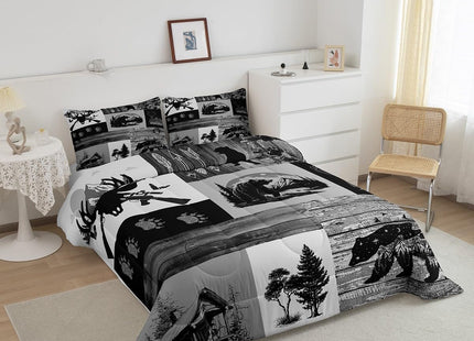 Feelyou Bear Paw Comforter Set - Toddler Size, Rustic Cabin Country Comforter Wildlife Bear Duvet Set - 2Pcs