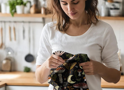 Miss Adola Cute Kitchen Towels Set of 2, 18'' x 26'', Black Mushroom