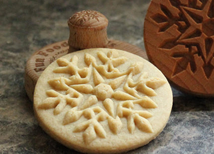 Fun Food Tools, Wood Cookie Stamp, 2.5 Inch (Snowflake CS-017)