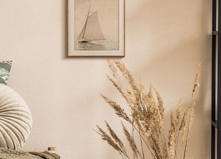 InSimSea Framed Canvas Wall Art of Large Coastal Sailboat - Wall Decor Classical Coastal Art Work Living Room Decor, White Sailboat Sea Gallery Oil Painting Art, Large Home Decor Artwork 10x12In