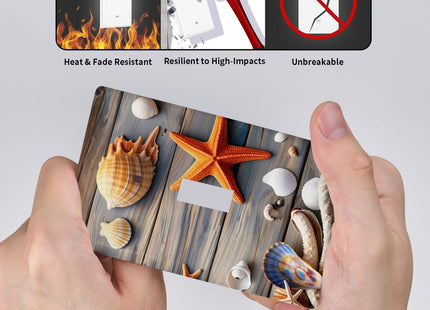 Starfish Board Single Toggle Wall Plate Cover 1 Gang Light Switch Cover Decorative Faceplate for Bathroom Bedroom Kitchen Room Decor Wallplate 4.5 x 2.76 Inch