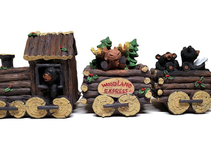 Slifka Sales Company 3 Piece Bear and Moose Woodland Express Holday Decor Train