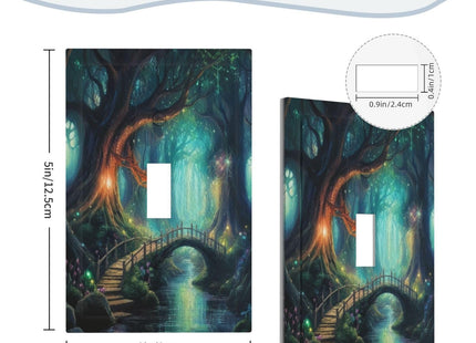 Decorative Art Light Switch Covers Enchanted Forest Single Toggle Wall Plate Decorative Switchcover Electrical Switchplate for Home Decor