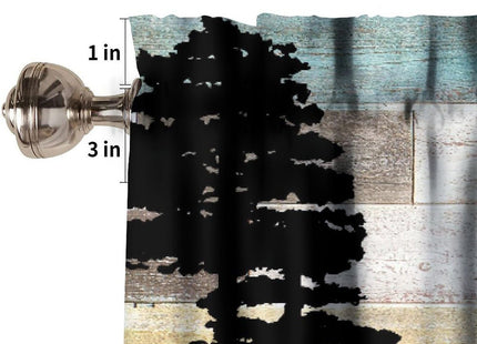 wlsgdsg Vintage Moose Valance Curtain Rustic Old Plank Forest Hunting Lodge Deer Animal Window Treatment Valances Curtains for Kitchen Living Room Bedroom 54x18In 1P