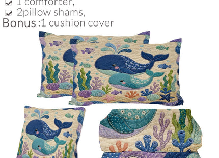 Sleepwish Whale Ocean Comforter Gentle Marine Comforter Set Twin
