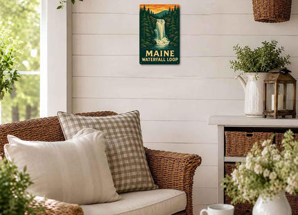 Maine Waterfall Loop Vintage Metal Signs 8 X 12 Inch