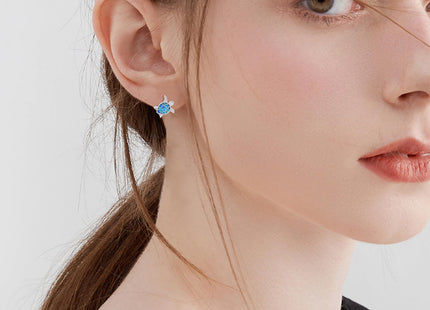 JBAERD Sea Turtle Stud Earrings - Opal Turtle Jewelry Gifts for Women