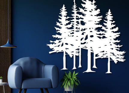 Mimiso Metal Pine Tree Wall Art,Pine Tree Decor,Wall Decorations for Living Room,Bedroom,Nature Forest Metal Decor (Black,19"×16")