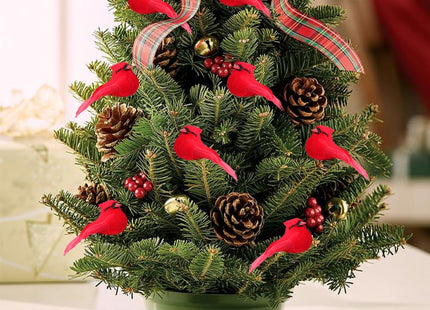 JOICEE 12 Pcs Cardinal Red Birds for Crafts Mini Artificial Cardinal Decor