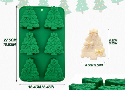 Christmas Tree Silicone Molds 2 Pack Christmas Chocolate Molds for Baking 3D Christmas Cake Mold Holiday Candle Resin Mold Xmas Pine Tree Soap Ice Cube Mold for Jello Cake Festival Home Decoration