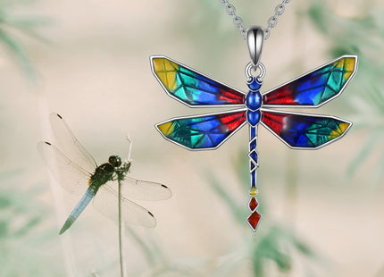 YAFEINI Dragonfly Pendant Necklace 925 Sterling Silver Dragonfly Jewelry Gifts for Women
