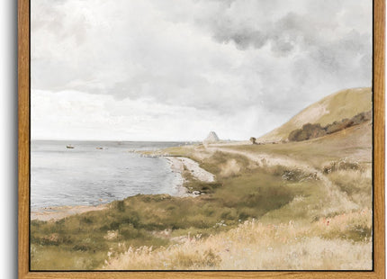 KBKBART Framed Canvas Wall Art, Danish Coastal Seaside Art Prints 12x16in