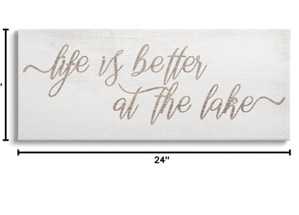 Lake House Inspirational Phrase, 10 x 24 Inch Canvas Wall Art