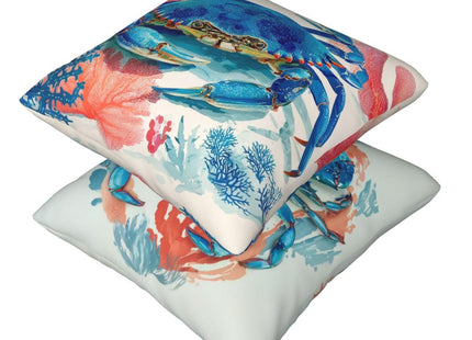 Czvixsa Coastal Crab Throw Pillow Covers 2pcs Soft Cushion Cases Holiday Farmhouse Home Decor for Sofa Bed Couch Porch 18x18 Inch