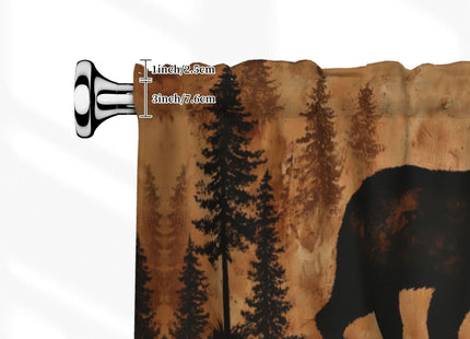 Worltoldb Forest Bear Curtain Valance Short Rod Pocket Window Treatment for Living Room Bedroom Kitchen Bathroom 1 Panel 54" W x 18" L