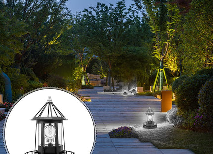 Solar Lighthouse Outdoor Decor, Rotating LED Waterproof Garden Light