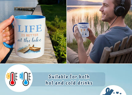 Didaey 6 Pcs Lake House Coffee Mugs Lake Life Gifts Ceramic Cup 12 oz