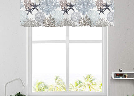FJWMZ Summer Curtains Valances for Windows Coastal Seashell Window Valance