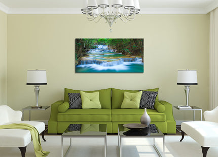 DZL Art S75275 Canvas Prints Wall Art Forest Waterfall Landscape Forest Scenery Painting Nature Wilderness Photography for Living Room Bedroom Bathroom Home Office Decor