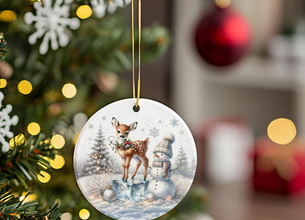 Deer & Reindeer Christmas Ornaments - Snowman, Deer & Reindeer Decor for Christmas Tree