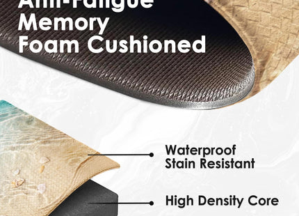 Nesphy Anti-Fatigue Kitchen Rug Set of 2, Waterproof, Non-Slip, Seashell