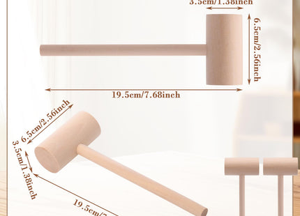 Chivertion 18 Pcs 7.7" Natural Wood Crab Mallets Seafood Lobster Hammers