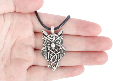 HAQUIL Celtic Owl Pendant Necklace for Men and Women, Owl Jewelry Gift