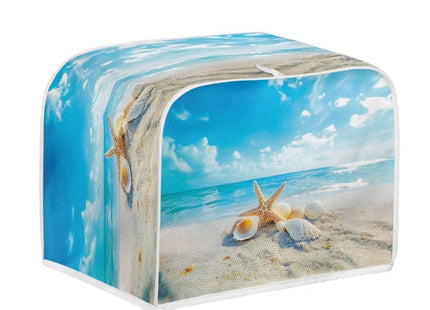 STUOARTE 4 Slice Toaster Cover, Starfish Shell Print Toaster Accessories Wide Slot Kitchen Small Appliance Covers, Dust & Fingerprint Bread Machine Cover Kitchen Decor