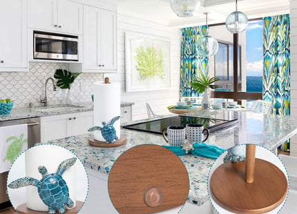 Turtle Paper Towel Holder Coastal Kitchen Decor House Sea Turtle Decorative
