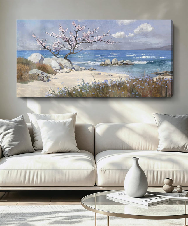 amatop Large lake house decor Coastal Wall Art for Living Room 48x24 In