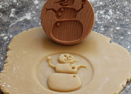 Fun Food Tools, Wood Cookie Stamp, 2.5 Inch (Snowman CS-015)