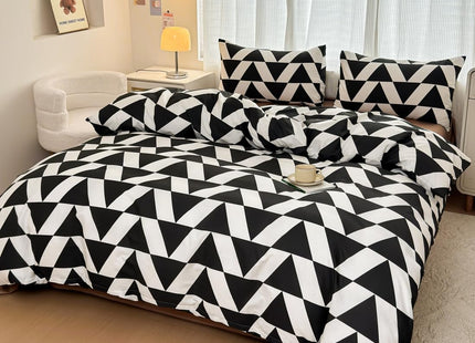 BlueBlue Leaves Kids Duvet Cover Set Queen, 100% Cotton Bedding for Boys Girls Teens, Green Geometric Forest Branches Tree Pattern Print on White, 1 Full Soft Comforter Cover 2 Pillow Shams (Queen)