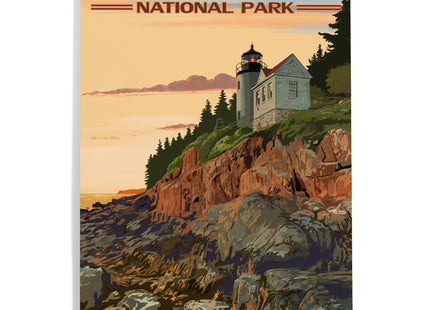 Lantern Press Acadia National Park, Maine, Bass Harbor Lighthouse, 12x18 Inch Aluminum Sign, Indoor or Outdoor Use
