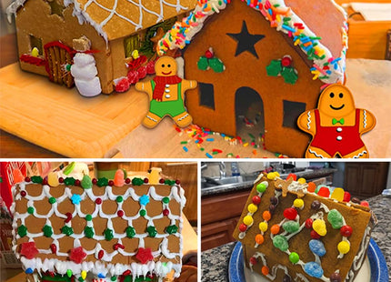 Gingerbread House Cookie Cutter Set - 3D Christmas Cookie Cutters - 10Pcs Gingerbread House Kit for Christmas, Halloween, Holiday, Winter (Gift Package)