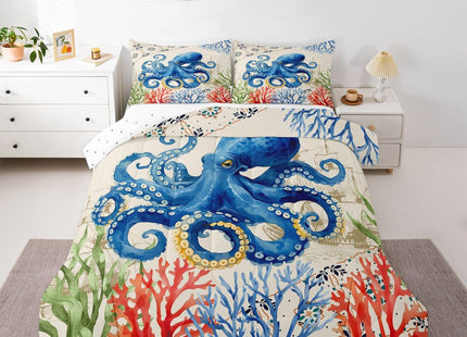 Feelyou Ocean Kraken Bedding Set Octopus Comforter Set for Kids Boys Girls