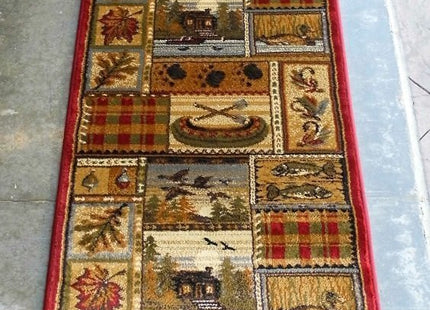 CR Wildlife Nature Cabin Lodge Scene Duck Boat Fish Area Rug (2 Feet 2 Inch X 7 Feet 2 Inch Runner)