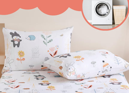 Yibeizi Woodland Animals Sheet Set Twin Kids Forest Camper Themed Bedsheets