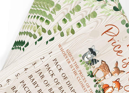 Woodland Baby Shower Game Set - 5 Activities for 50 Guests, Woodland Theme