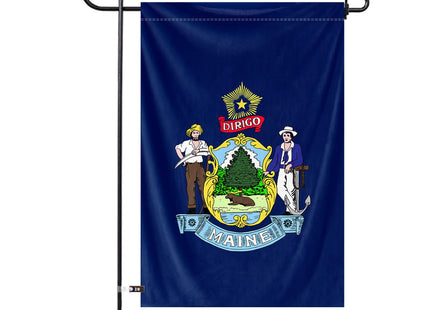 Maine State Garden Yard Flag 12x18Inch American Territories ME Yard Banner Vertical Double Sided Polyester Small Flag Patriotic State Celebration Party Outside Decor