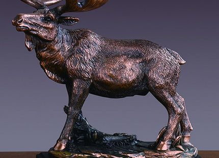 Bronze Finished Moose Statue