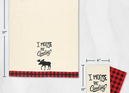 Lazy One Kitchen Towel Set, Hand & Dish Towels, Set of Two Tea Towels Moose