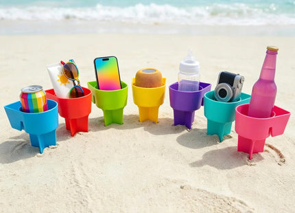 Home Queen Beach Cup Holder, Keep Drinks Stable and Out of Sand, 4 Pack