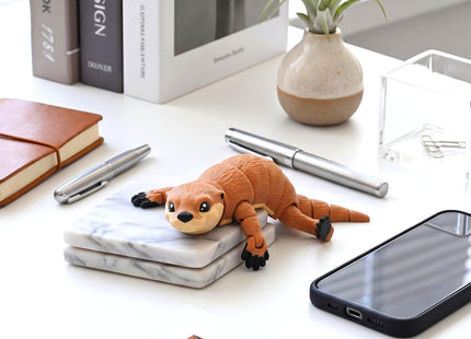 Yipintang 3D Printed Articulated Otter Toy for Kids, Flexible Otter Fidget Figure, Movable Animal Toy for Boys & Girls, Sensory Stress Relief Toy, Desk Decor, Birthday