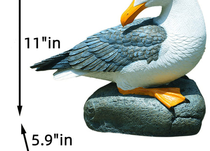 Teaeeno Real Seagull Decoration,Seagull Statue Outdoor Decoration,Seabird Decoration,Seagull Figurine Coastal Garden Decor,Bird Statue Nautical Beach Sculpture,Perfect for Home Garden,Terrace,Yard Art