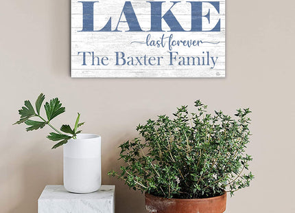 Lake House Sign Personalized with Family Name or House Name – “Memories Made at the Lake Last Forever” Wall Art – Cabin or Vacation Home Decor – Made in USA – 16.5" x 10.5"
