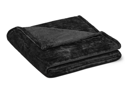 Amazon Basics Soft Fleece Throw Blanket,Cozy, Feels Comfortable on Skin, Fade-Resistant, Warm for Couch & Sofa, 50 x 60 Inches, Black
