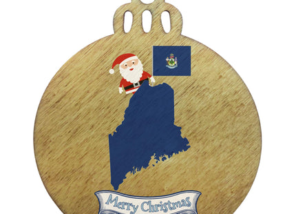 Maine Christmas Ornament - Santa Claus, State Map and Flag, 2026 Gift