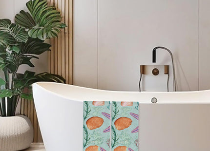 QCBBIRC Ocean Seashells and Starfish Hand Towels for Bathroom Set of 2,Soft Absorbent Waffle Weave Kitchen Towels Dish Towel,Decorative Bathroom Towel for Kitchen Yoga Home Decor 16X24 Inch