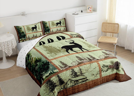 Moose Bear Pine Comforter Set Twin Size Girls Boys Kids Bedding