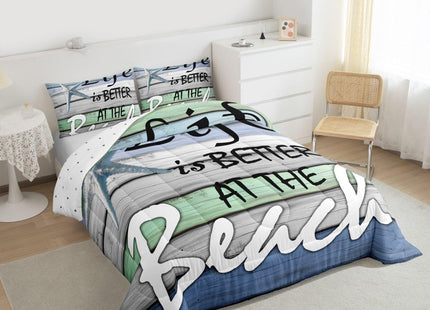 Erosebridal Beach Theme Comforter King Size, Cute Sea Starfish Bedding